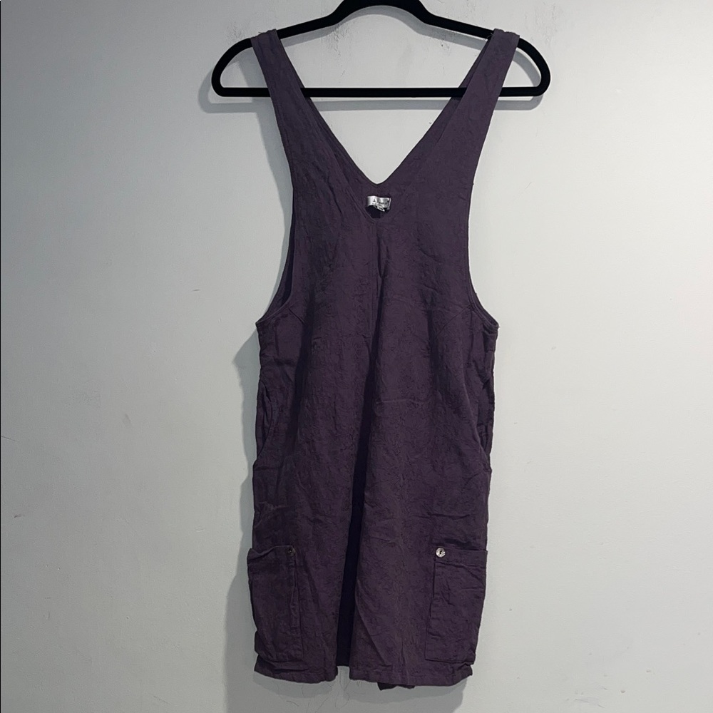 KLEEN purple linen blend oversized romper